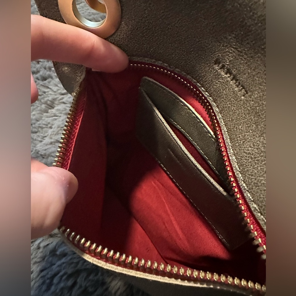 Hammitt Tony Small Crossbody in Pewter/Brushed Gold Red Zip - Picture 11 of 15